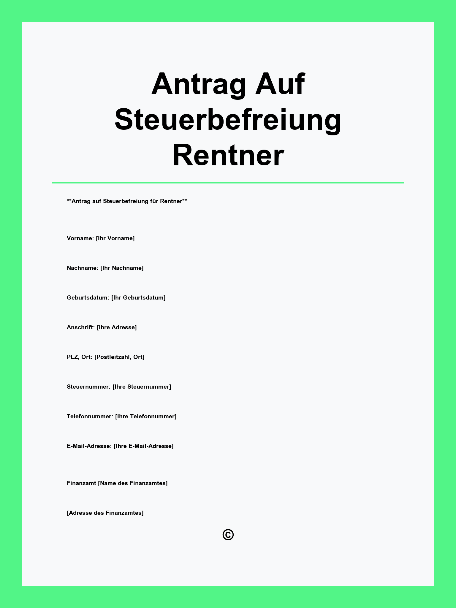 Antrag Auf Steuerbefreiung Rentner