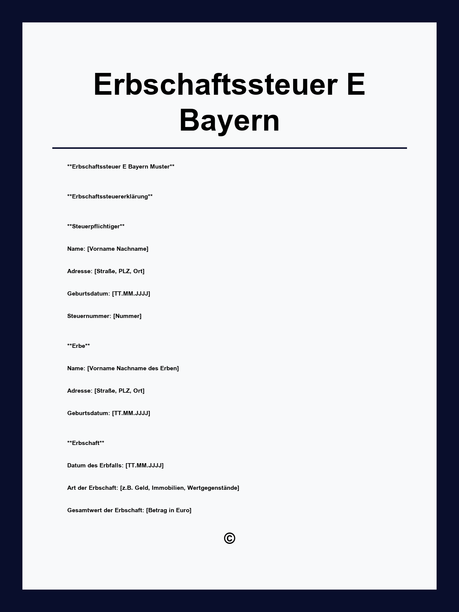 Erbschaftssteuer Formulare Bayern