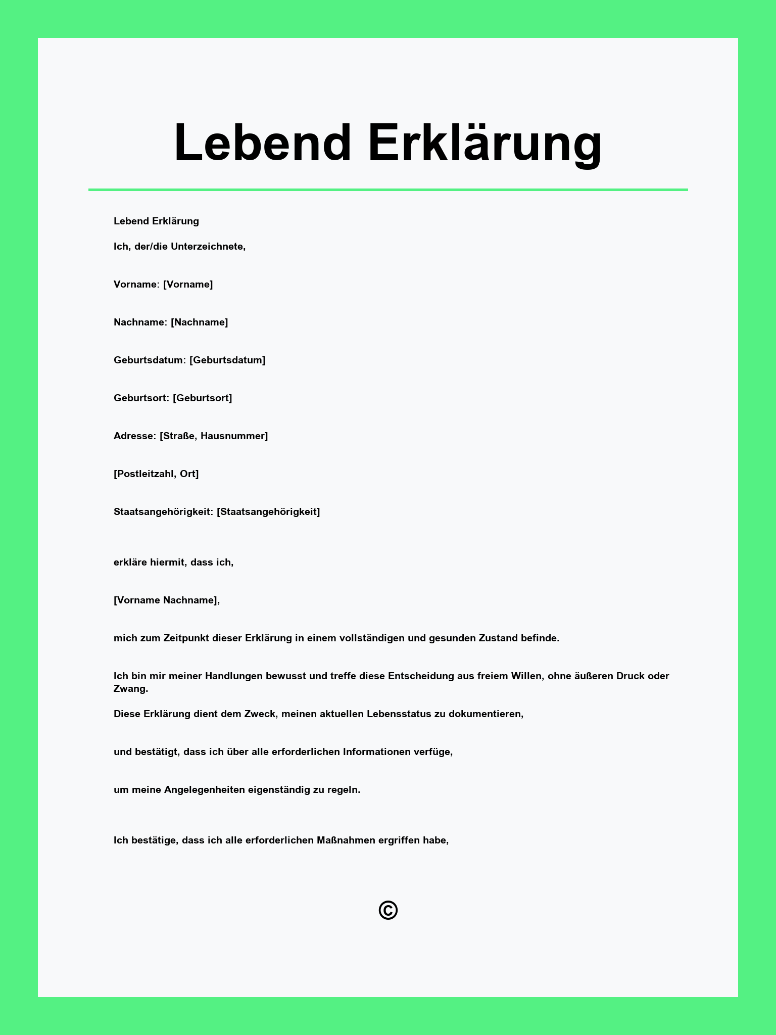 Lebend Erklärung
